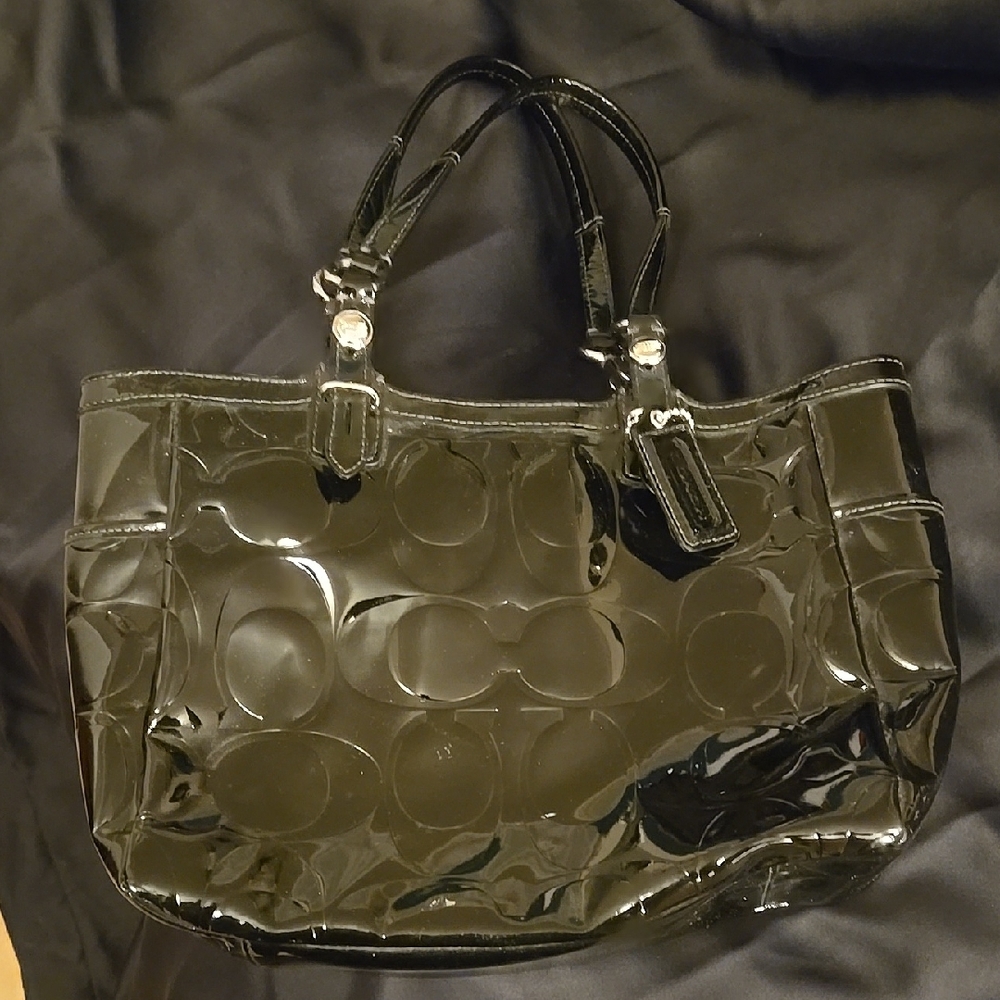 Coach Black Patent Leather Tote